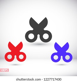 Vector icon scissors 10 EPS