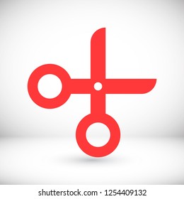 Vector icon scissors 10 EPS