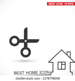 Vector icon scissors 10 EPS