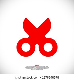 Vector icon scissors 10 EPS