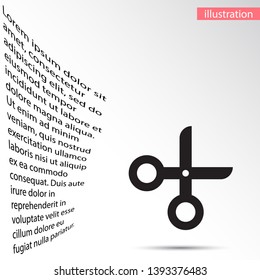 Vector icon scissors 10 EPS . Lorem Ipsum Illustration design