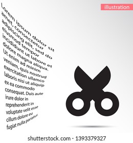 Vector icon scissors 10 EPS . Lorem Ipsum Illustration design