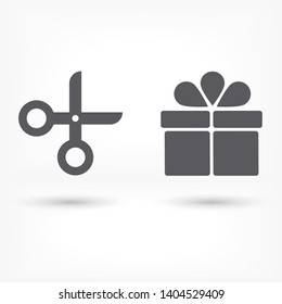 Vector icon scissors 10 EPS . Lorem Ipsum Illustration design