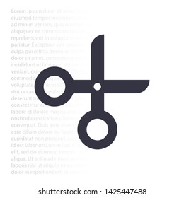Vector icon scissors 10 EPS . Lorem Ipsum Illustration design