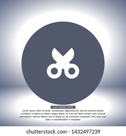 Vector icon scissors 10 EPS . Lorem Ipsum Illustration design