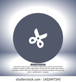 Vector icon scissors 10 EPS . Lorem Ipsum Illustration design