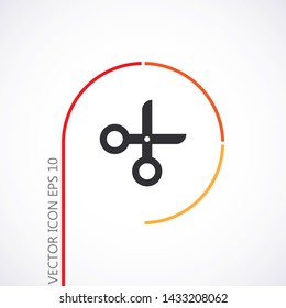 Vector icon scissors 10 EPS . Lorem Ipsum Illustration design