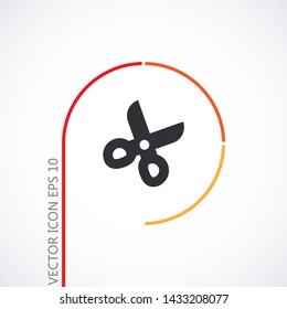 Vector icon scissors 10 EPS . Lorem Ipsum Illustration design
