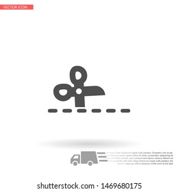 Vector icon scissors 10 EPS . Lorem Ipsum Illustration design
