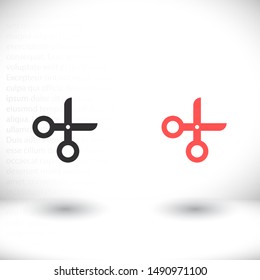 Vector icon scissors 10 EPS . Lorem Ipsum Illustration design