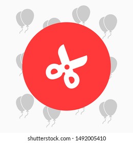 Vector icon scissors 10 EPS . Lorem Ipsum Illustration design