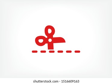Vector icon scissors 10 EPS . Lorem Ipsum Illustration design