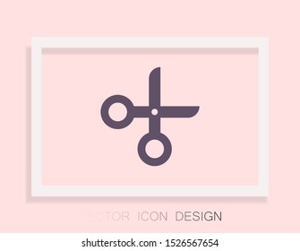 Vector icon scissors 10 EPS . Lorem Ipsum Illustration design