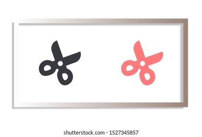 Vector icon scissors 10 EPS . Lorem Ipsum Illustration design