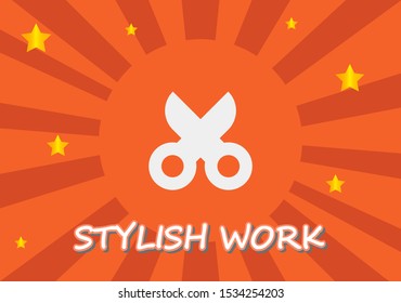 Vector icon scissors 10 EPS . Lorem Ipsum Illustration design