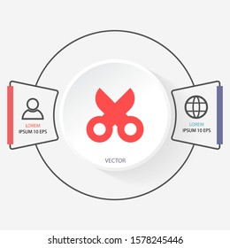 Vector icon scissors 10 EPS . Lorem Ipsum Illustration design
