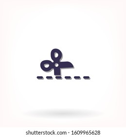 Vector icon scissors 10 EPS . Lorem Ipsum Illustration design