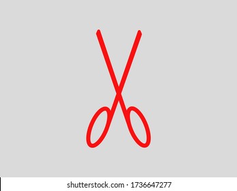 icono vector, símbolo de tijeras, recorte, herramienta de papel en tijeras de estilo plano.
