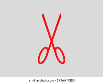 vector icon, scissors symbol, crop, stationery tool in flat style scissors.