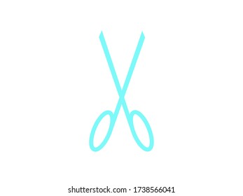 icono vector, símbolo de tijeras, recorte, herramienta de papel en tijeras de estilo plano.