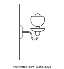Vector icon sconce, wall lamp. Stock illustration, isolated on a white background. Simple linear design. Flat design.

