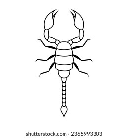 Vector icon of scorpion, Line art design svg