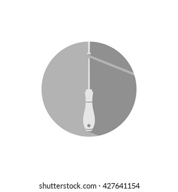 vector icon of a screwdriver construction, carpenter's tool.