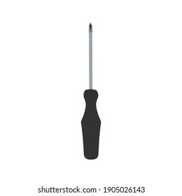 Vector icon screwdriver illustration equipment tool work symbol. Metal repair construction fix sign steel object. Support hardware professional mechanic spanner screwdriver handle work tool