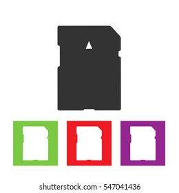 Vector Icon SD card. black silhouette