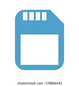 Vector Icon SD card. black silhouette
