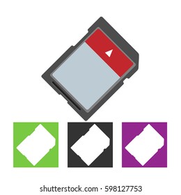 Vector Icon SD card. black silhouette