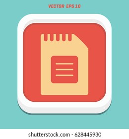 Vector Icon SD card. black silhouette