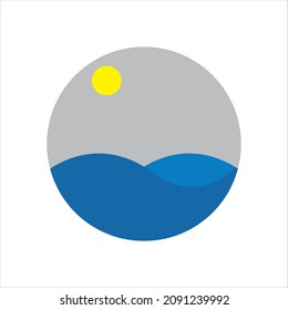 vector icon of the sea in a circle