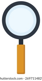 Vector icon of search magnifier scan isolated on white background.