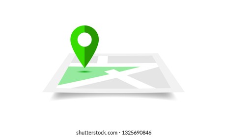 Vector icon search map 10 EPS, Map pointer icon symbol with mini map in flat style design. vector illustration
