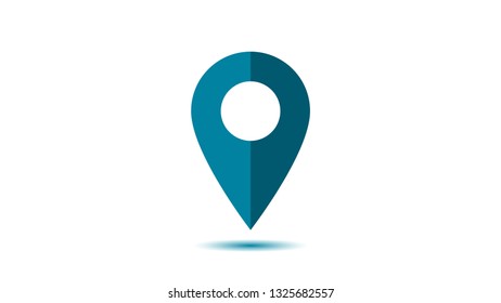 Vector icon search map,  map pointer in blue color.  Vector illustration eps 10. 