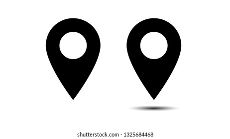 Vector icon search map,  map pointer in black color.  Vector illustration eps 10. 