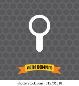 Vector Icon of Search on Dark Gray Background. Eps.10.