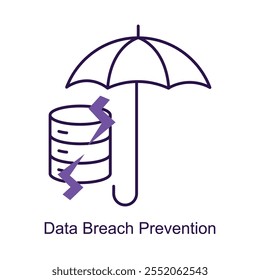 Icono de Vector para una protección de datos segura. Destaca herramientas para detectar y prevenir accesos no autorizados.