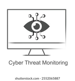 Icono de Vector para la supervisión de seguridad de TI. Representa soluciones impulsadas por la tecnología para salvaguardar los sistemas digitales.