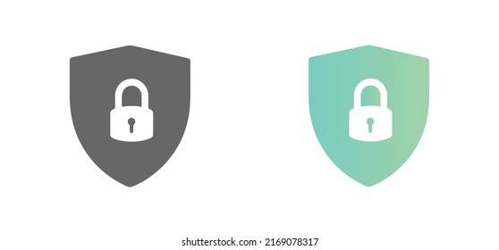 vector icon of security shield. Sheild security vector icon in modern flat design isolated on white background in two different styles. vector illustration eps10.