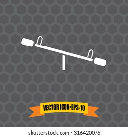 Vector Icon of Seesaw on Dark Gray Background. Eps.10.