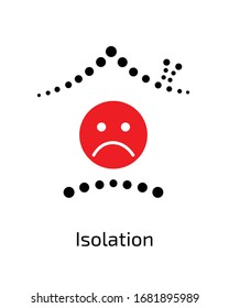 Vector Icon self-quarantine. Home quarantine from Covid-19. Recommendation to prevent spreading coronavirus. Protect yourself and others - stay home to reduce contacts between people. Isolation.
