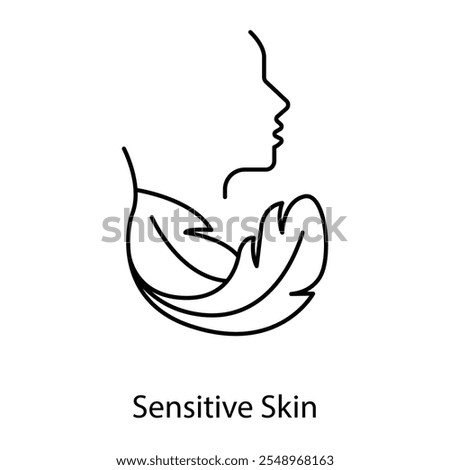 Vector Icon for Sensitive Skin Care: Gentle and Soothing Solutions.