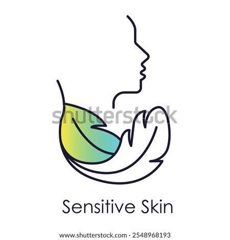 Vector Icon for Sensitive Skin Care: Gentle and Soothing Solutions.