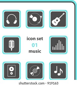 vector icon set 01: music color and size as you wish