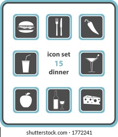 vector icon set 15: dinner