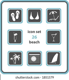 vector icon set 26: beach