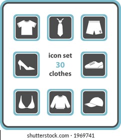 vector icon set 30: clothes