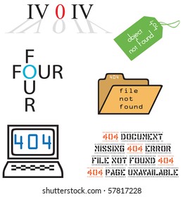 A vector icon set of 404 graphics for web designers